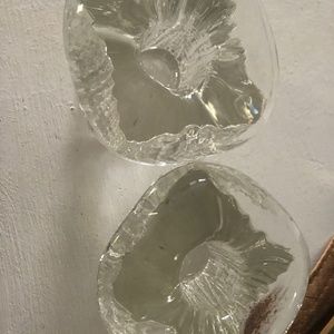 Pair of Kosta Boda mushroom candle holders